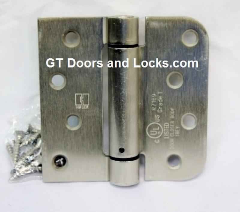 Hager Hinges 1754 5/8" Radius Corner x Square Corner -Spring Loaded Self Closing Hinge------------------------------- R7189 & 426R --- R 7189 & 426 R Door Closer Body