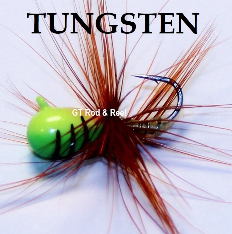 900 Series TUNGSTEN Ice Fishing, Tear Drop, w/Feather 1.85 Grams, Hook Size #12, 5.0mm