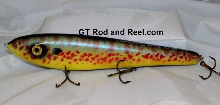 Smuttly Dog Baits Lures 12 Big N Musky Glide Bait Color: Pumpkinseed  Sunfish13.8 OuncesGreat Wide Glide Of Appox. 3 feet, Good Belly Roll On The  Twitch, Can Be Worked At Any SpeedExcellent