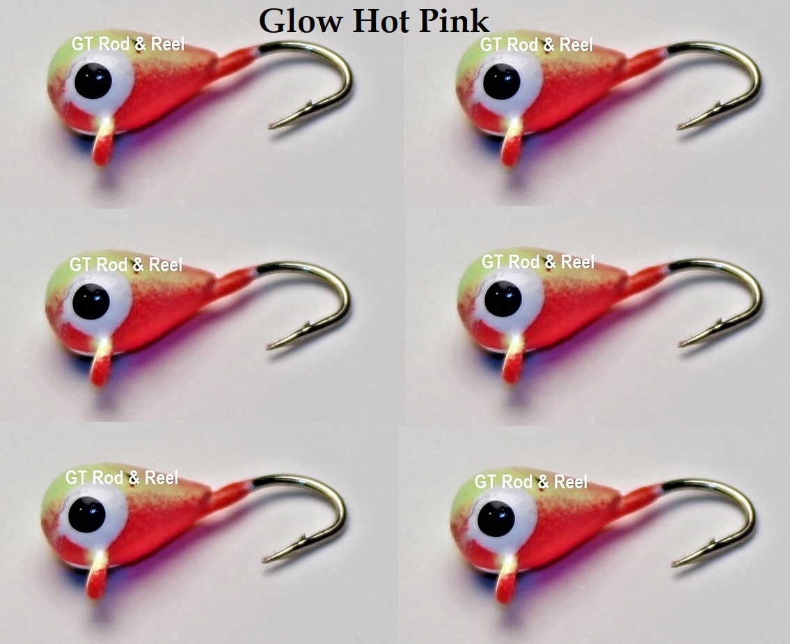 6 each, Group 1, Tungsten Ice Fishing Tear Drop Jig, .09 Gram, #14, Hook,  4.0mm, #48 Glow BullheadIce Jig: Top quality Japanese hooks with a Tungsten  bodies available in many different colors.Just because t