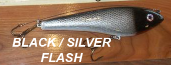 Phoenix Glide Bait 7.5"  with Leader Color Black Silver Flash