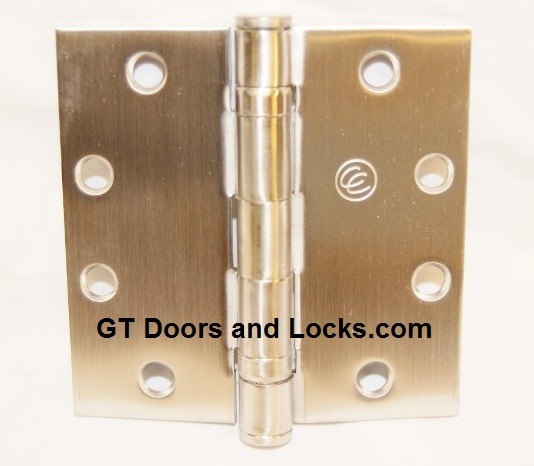 Hager ECCO ECBB1101 4-1/2" x 4-1/2" Ball Bearing Hinge US32d Satin Stainless Steel NRP Non Removable Pin