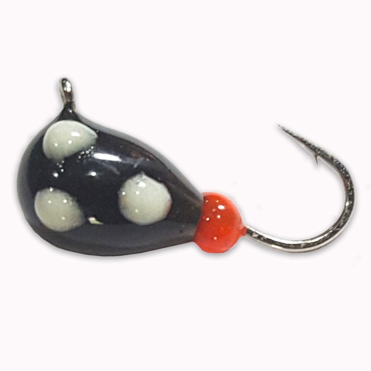 403, 4 each Tungsten Ice Fishing Tear Drop Jig, 1 Gram, #14 Hook, 4.0mm  size, Black Glow SpotUV Paint & Glow PaintUnigue Wax Worm Shape Allows For  More Tungsten Weight, To Get