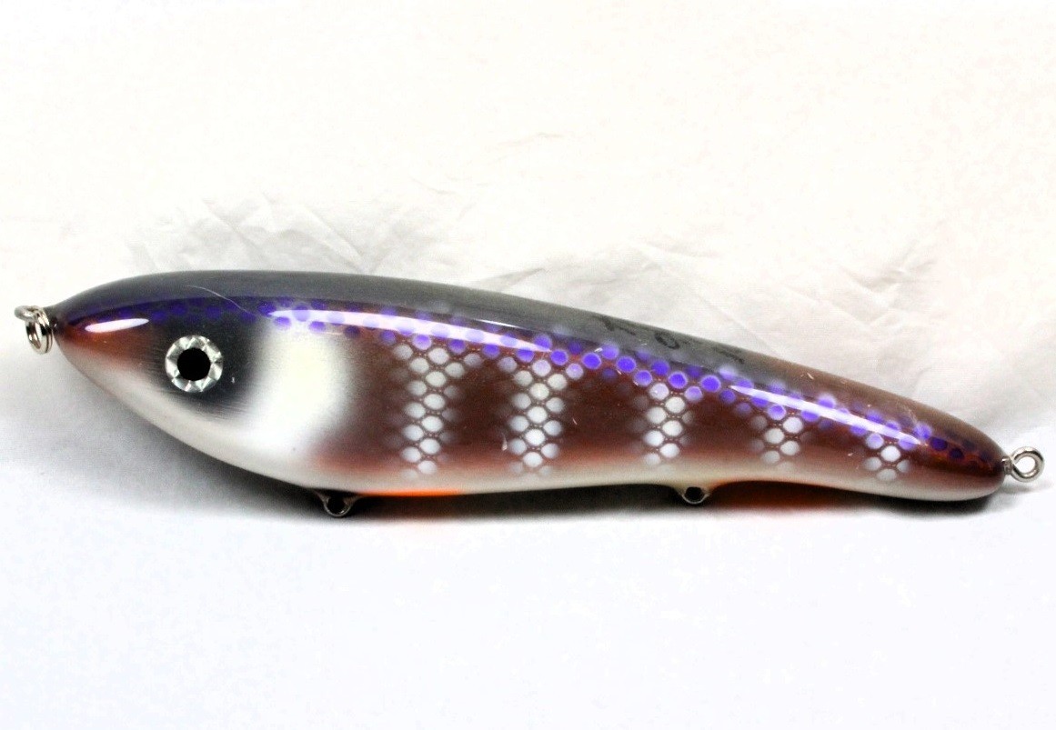 Hughes River Musky Baits, 8" Shaker, Color; New Ice White Perch
