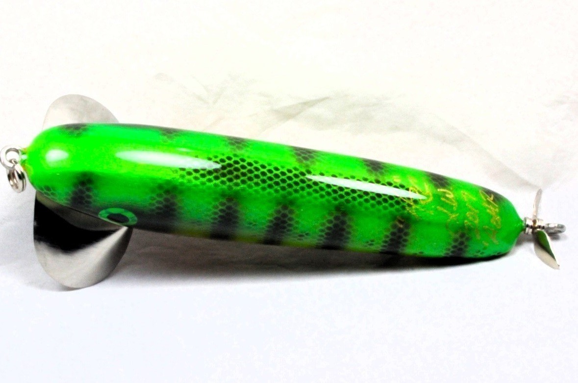 Hughes River Musky 6" SpeedWaker Top Water Bait, Color: Green Laser Perch