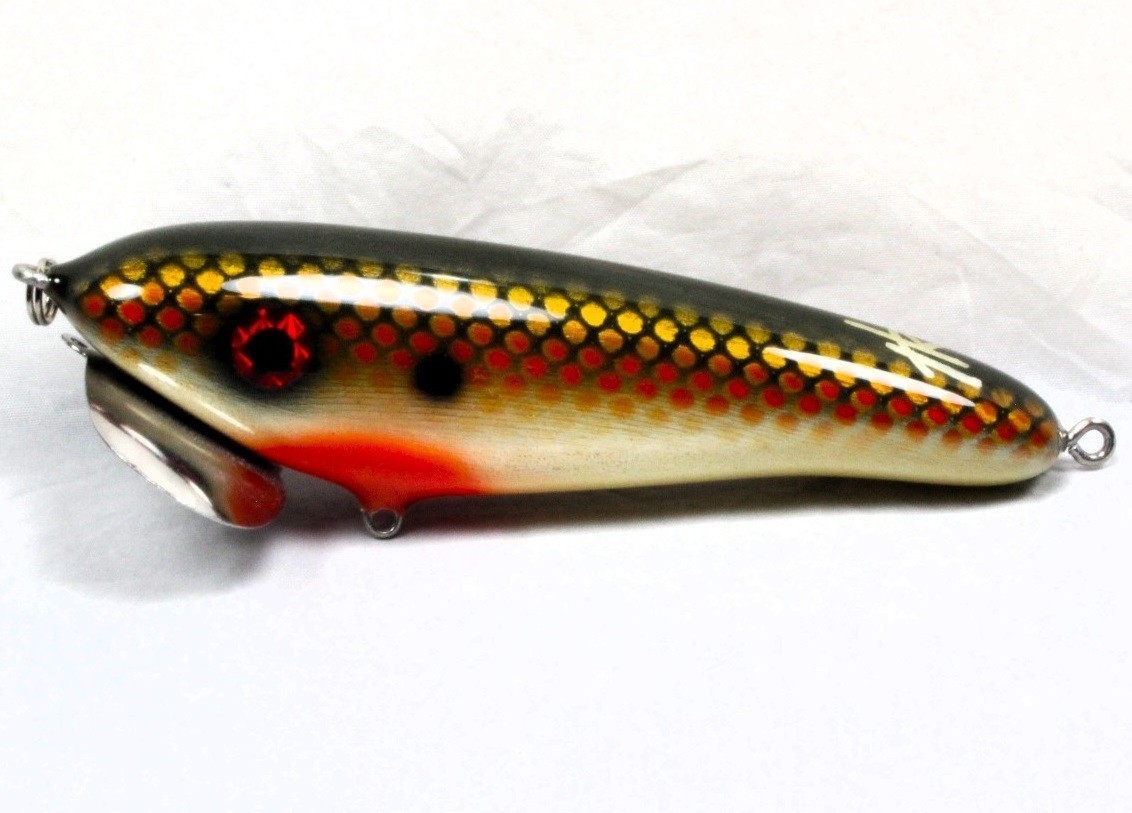 Hughes River Musky 6" SpeedWaker Top Water Bait, Color: Flaming Sunburst 