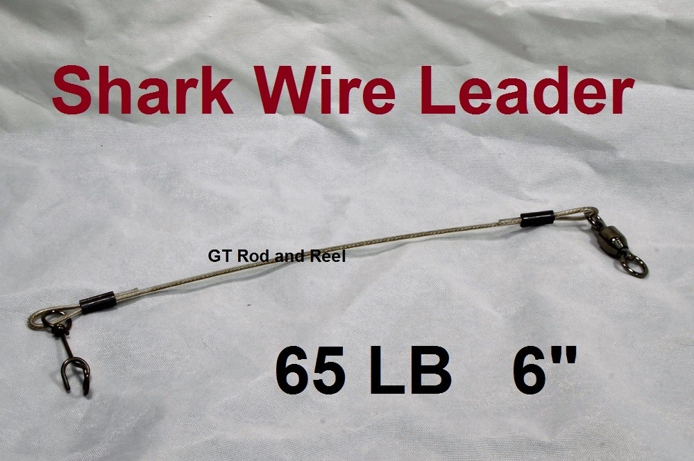 65 LB EZ Clip Shark Wire Leader 7x7 49 Strand Nylon Coated Wire-6"