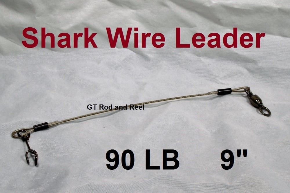 90 LB EZ Clip Shark Wire Leader 7x7 49 Strand Nylon Coated Wire-9"