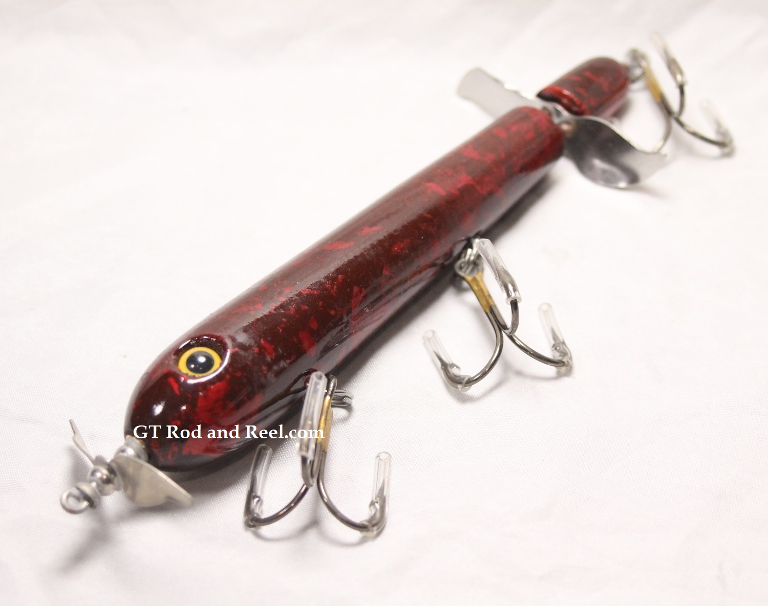 RyLure Topper Minnow 6.5" Skinny Ass Backwards Color Red Lace