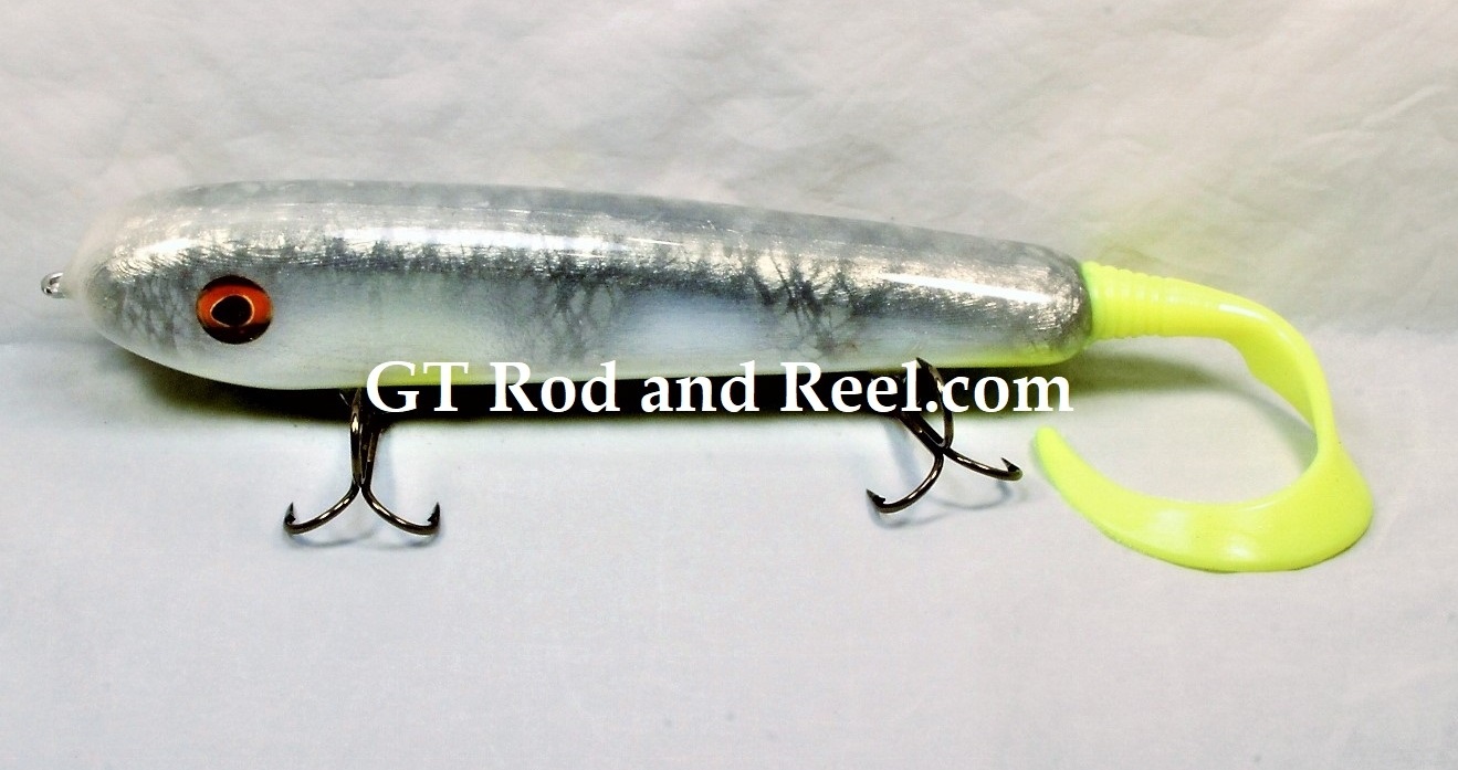 H&H 9" Drop Belly Glide Bait with Soft Tail: Silver Ghost