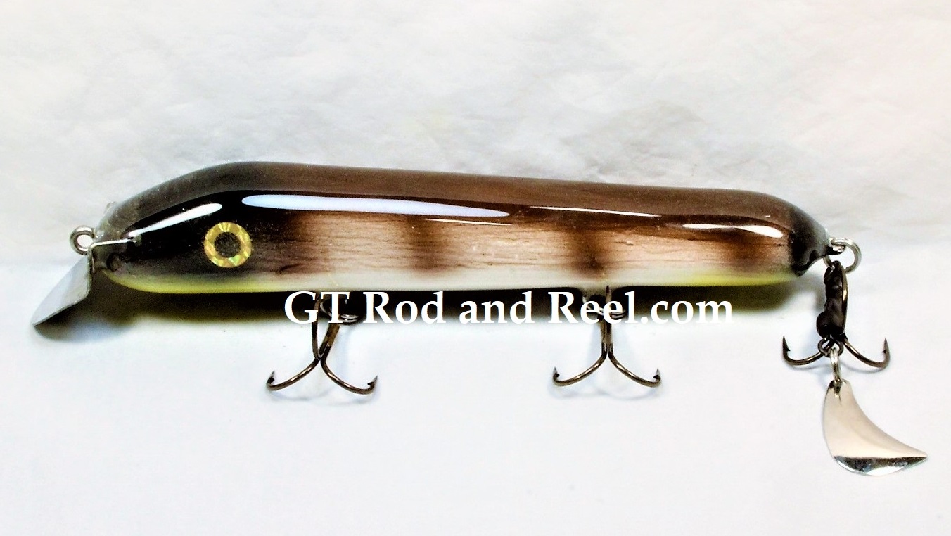 H&H 8" CL Crank Bait with Stinger Tail; Brown Perch 