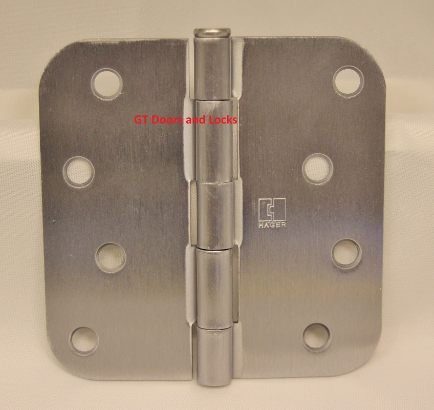Hager Rc1842 Hinge 4" x 4" Satin Chrome 5/8" Radius Corner
