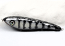 Hughes River Musky Baits, 8" Shaker, Color; HPD Aluminum Black Perch