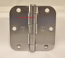 Hager RC1842 Hinge 3-1/2" x 3-1/2" Satin Chrome 5/8" Radius Corner