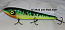 Smuttly Dog Baits Lures 10" Drop Belly 10DB Musky Glide Bait  Color: Glowing Green Tiger