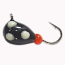 #403, 4 each Tungsten Ice Fishing Tear Drop Jig, 1 Gram, #14 Hook, 4.0mm size, Black Glow Spot