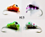 #813-4 Tungsten Ice Fishing Wax Worm Jig 1.7 Gram #14 Hook Glowing Green Tiger-Purple Tiger-Orange Tiger-Wonder Bread