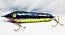 Muskie Safari Mr. Automatic 6" Count-Down Glide Bait Sapphire Shade X Chartreuse