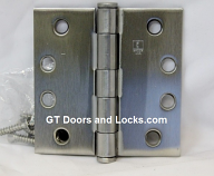 Hager Hinge BB1191 Full Mortise Ball Bearing  Hinge 5" x 5" US32d Satin Stainless Steel