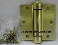 Hager Hinges 1250 Square Corner US4 Satin Brass 3.5 x 3.5 Self Closing Hinge