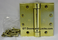 Hager Hinges 1250 Square Corner Us 4.5 x 4 Self Closing Hinge Satin Brass    6-8 week leadtime