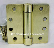 Hager Hinges 1251 1/4" Radius Corner US4 Satin Brass 4.5 x 4.5 Self Closing Hinge