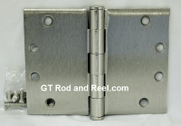 Hager WTBB1279 Hinge 1 Each 4"x6" Square Corner Hager Wide Throw Hinges Ball Bearing US15 Satin Nickle