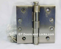 Hager Hinge 1279 4-1/2" x 4-1/2'" Square Corner Hinges Satin Nickel US15