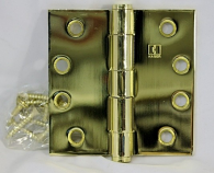 Hager Hinges 1279 NRP 4" x 4" US3 Bright Brass