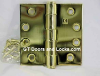 Hager Hinge 1279 4-1/2" x 4-1/2'" Square Corner Hinges Bright Brass US3