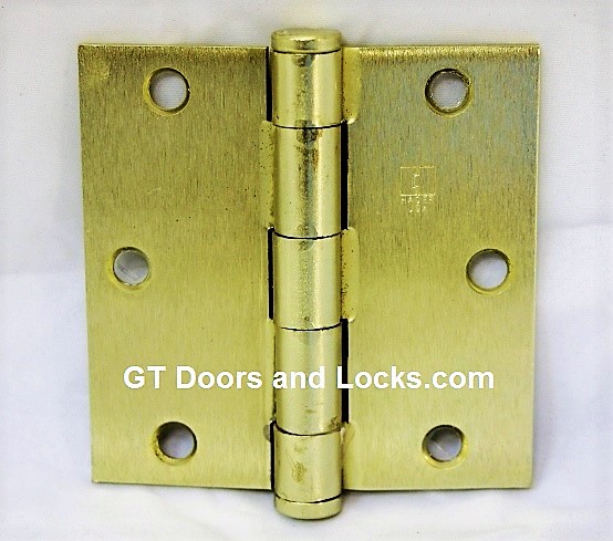 Hager 1279 Hinge 1 Each 3-1/2" x 3-1/2" Square Corner US4 Satin Brass