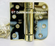 Hager Hinges 1754 5/8" Radius x Square Corner US3  Polished Brass 4" x 4" 426r r7189 Self Closing Hinge