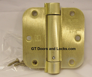 Hager Hinges 1752 5/8" Radius US4 Satin Brass 3.5" x 3.5" r7189 426r Self Closing Hinge