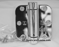 Hager Hinges 1752 5/8" Radius US26 Polished Chrome 3.5" x 3.5" r7189 426r Self Closing Hinge Self Closing Hinge