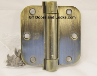 Hager Hinges 1752 5/8" Radius US5 Antique Brass 3.5" x 3.5" r7189 426r Self Closing Hinge