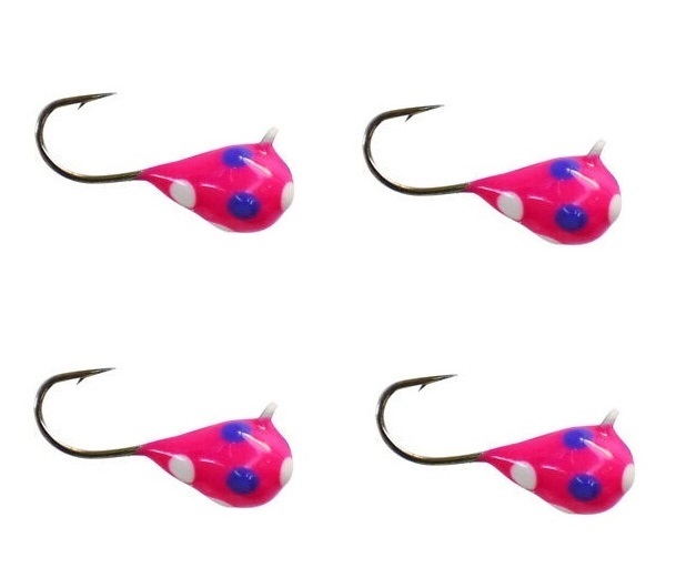 #532, 4 each Tungsten Ice Fishing Tear Drop Jig, 1.1 Gram, #14, Hook, 4.0mm, Velvet Bread