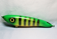 Hughes River Musky 6" Slim Shaker Bait Color; Neon Green Okoboji Perch