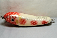 Hughes River Musky 6" Jumpin Jim Bullfrog Color: Red n White HR Scaled