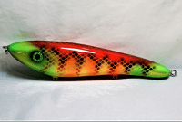 Hughes River Musky Baits, 8" Shaker, Color; Christmas Perch