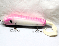 H&H 6" Classic Round Nose Glide Bait, Soft Tail, Pink Ghost