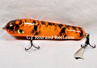 H&H 7" Classic Round Nose Glide Bait, with Stinger Tail, Orange Web