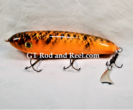 H&H 7" Drop Belly Glide Bait with Stinger Tail Orange Webb