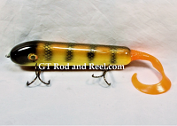 H&H 8" JC  Round Nose Glide Bait with Soft Tail, Elk River Small Mouth