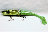 DODO 9" (incl tail) 3.5" Solid Bait, Lamprey Paddle Tail 2 oz.; Pickerel