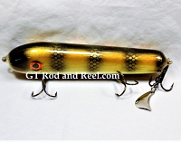 H&H 8" Classic Round Nose Glide Bait, with Stinger Tail, Elk River Small Mouth