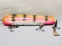 H&H 8" Classic Round Nose Glide Bait, with Stinger Tail, Pink Bass