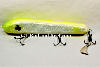 H&H 9" Classic Round Nose Glide Bait, with Stinger Tail, Diamond Shiner  