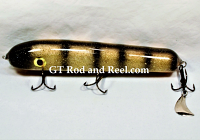 H&H 9" Classic Round Nose Glide Bait, with Stinger Tail, Sparkling Golden Small Mouth 