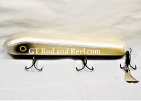 H&H 9" Classic Round Nose Glide Bait, with Stinger Tail, Golden Side White Shad 