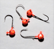 #150, 4 each Tungsten Walleye, & Perch Jig, 1/16 oz. #4 Hook, Pumpkin Bread